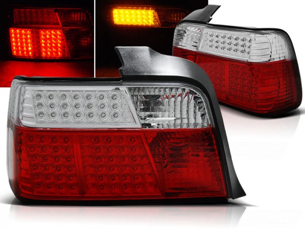 LED Rückleuchten für BMW E36 Limo Bj. 90-98 Rot/Chrom LED Blinker