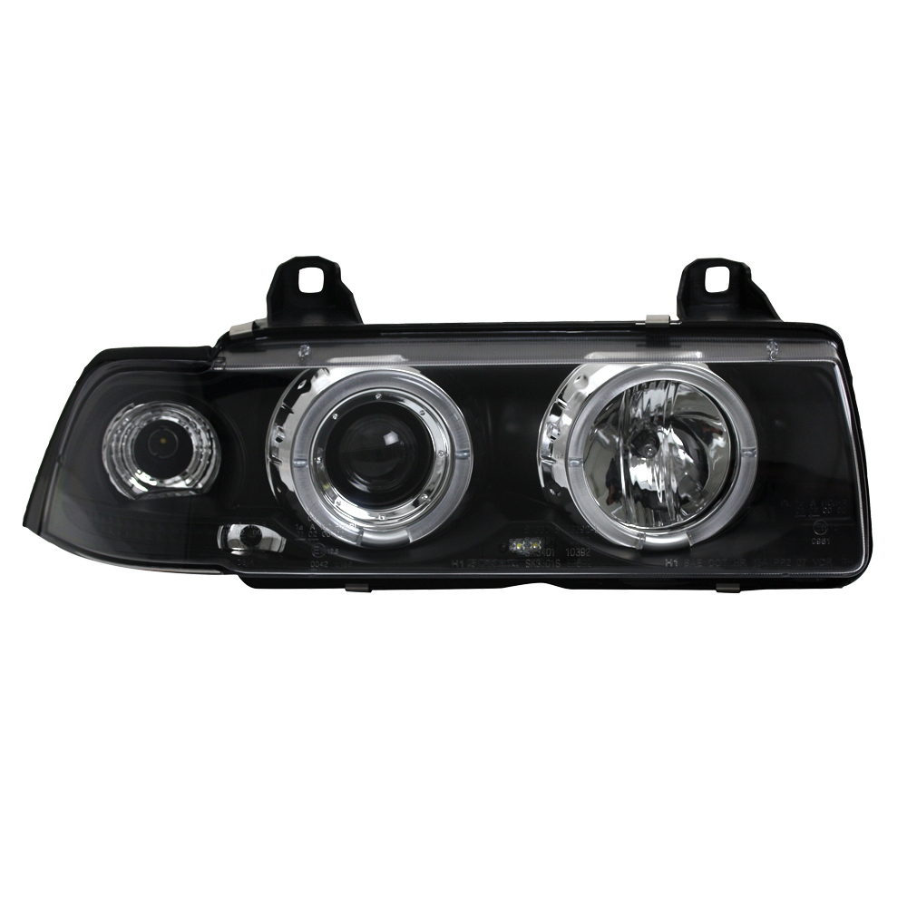 Scheinwerfer Angel Eyes für BMW 3er E36 Limo Touring Bj. 90-99 Schwarz