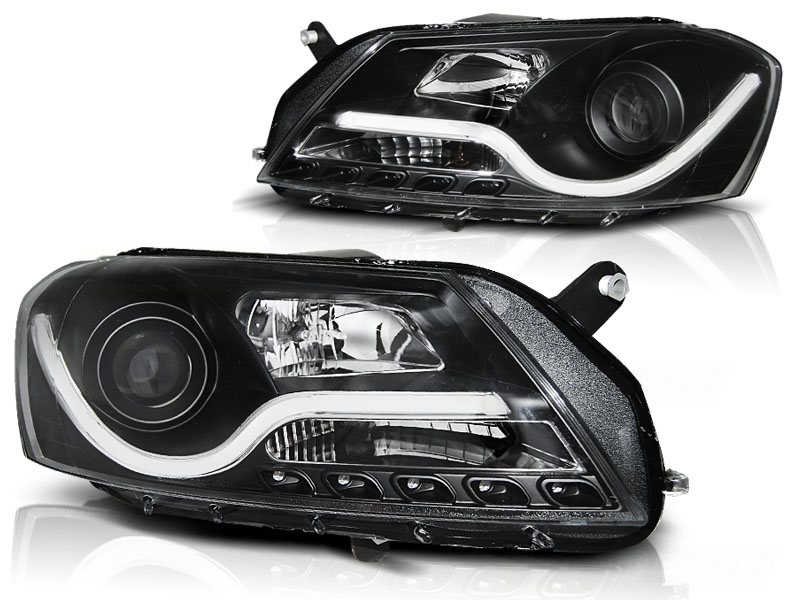 Scheinwerfer LED Tagfahrlicht Optik für VW Passat 3C B7 Bj. 10-14 Schwarz LTI