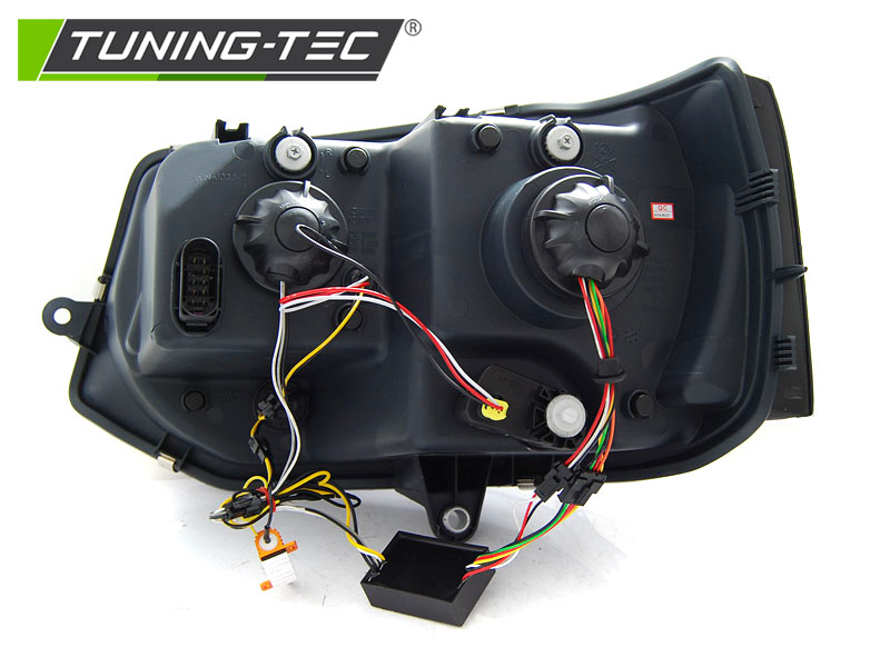 Scheinwerfer DRL LED Tagfahrlicht für VW T5 GP Facelift Bj. 10-15 Schwarz mit dynamischem Blinker