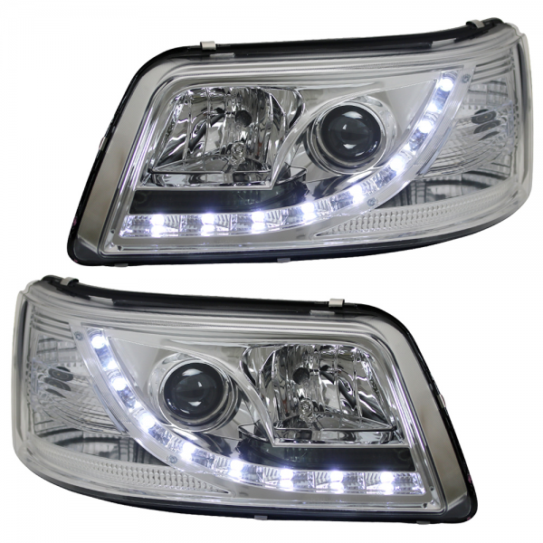 Scheinwerfer DRL LED Tagfahrlicht für VW T5 Bj. 03-09 Chrom