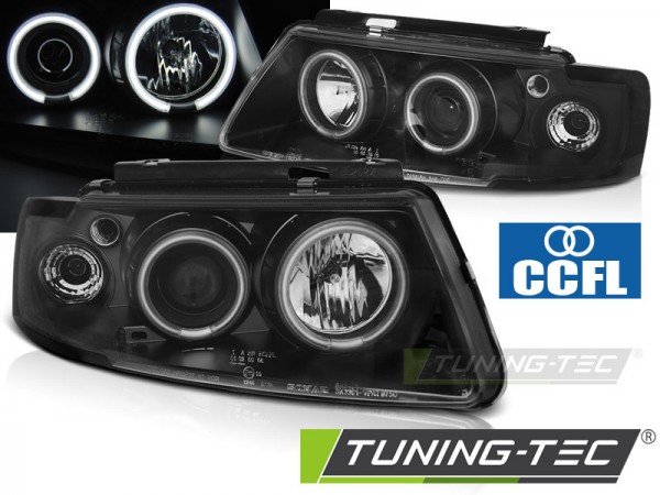 Scheinwerfer CCFL Angel Eyes für VW Passat 3B Bj. 96-00 Schwarz