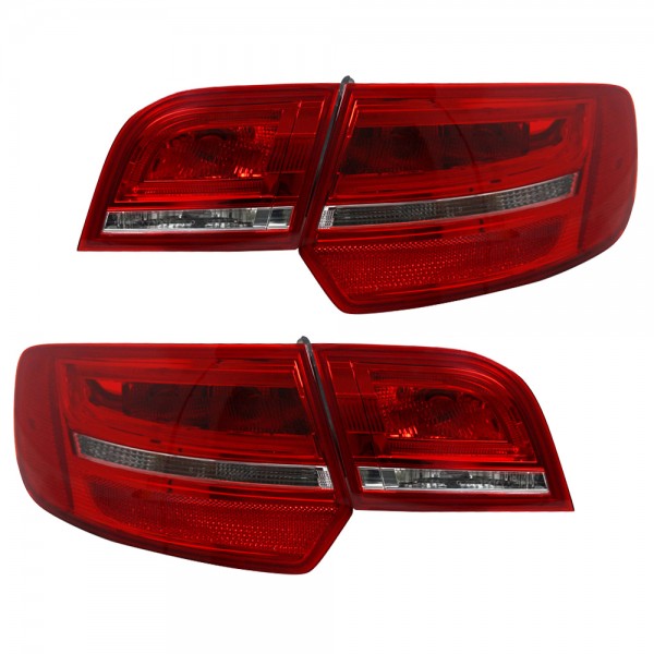 LED Lightbar Rückleuchten für Audi A3 8P Sportback Bj. 04-08 Rot/Chrom