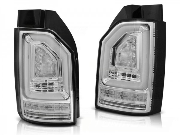 Voll LED Lightbar Rückleuchten für VW T6 Bj. 15-19 Chrom (Heckklappe / Halogen)