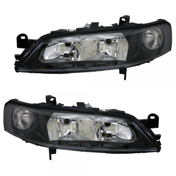 Scheinwerfer Klarglas für Opel Vectra B Facelift Bj. 99-02 Schwarz