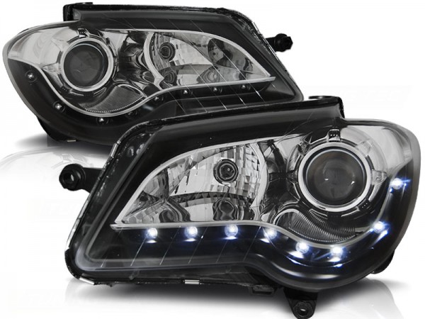 Scheinwerfer LED Tagfahrlicht Optik für VW Touran 1T GP Facelift Bj. 06-10 Schwarz