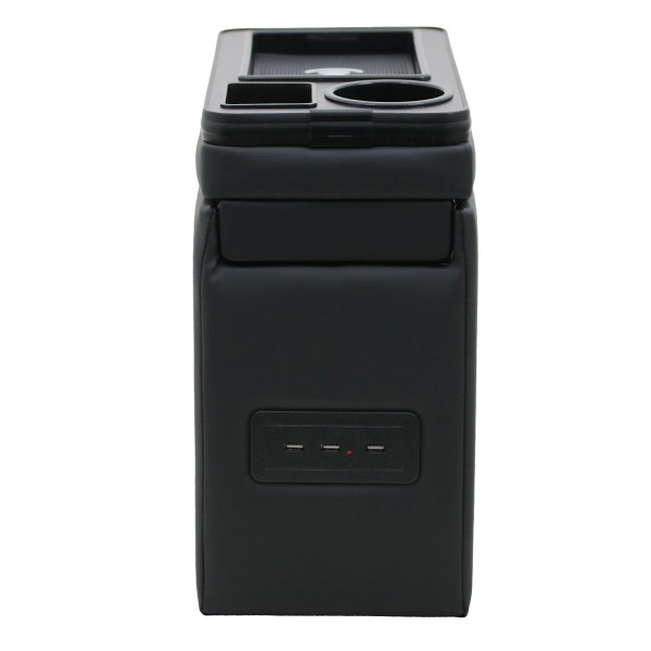 Black Edition USB Mittelkonsole Staufach für VW T5 T5 GP Facelift LED RGB Beleuchtung + Induktion