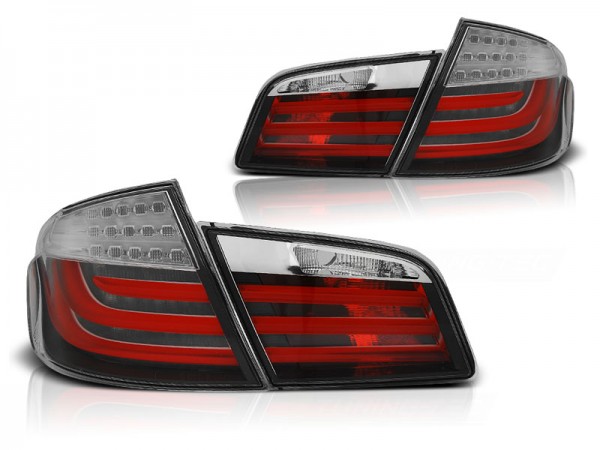 LED Lightbar Rückleuchten für BMW F10 Bj. 10-13 Rot/Chrom LED Blinker