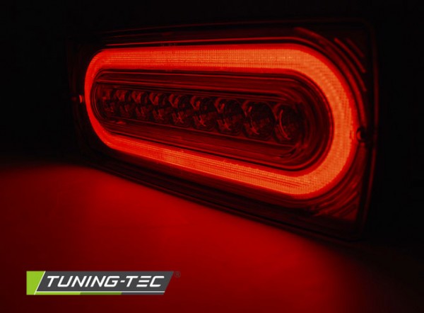 LED Lightbar Rückleuchten für Mercedes G-Klasse W463 Bj. 90-12 Rot/Chrom