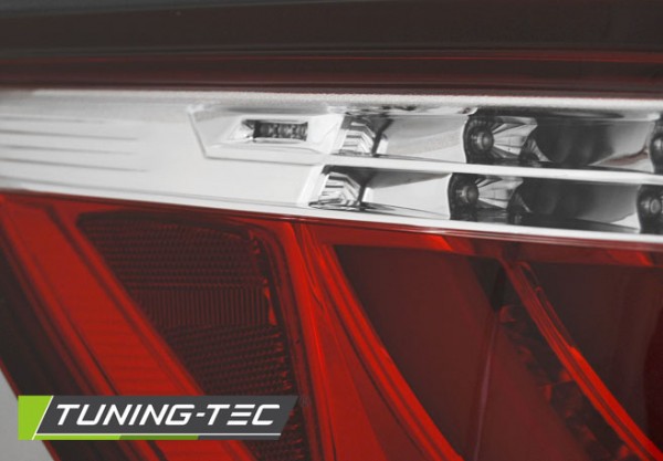 LED Lightbar Rückleuchten für BMW E60 Limo Bj. 03-07 Rot/Chrom