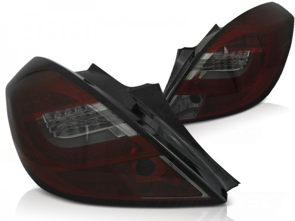 LED Lightbar Rückleuchten für Opel Corsa D (3-Türer) Bj. 06-14 Rot/Smoke