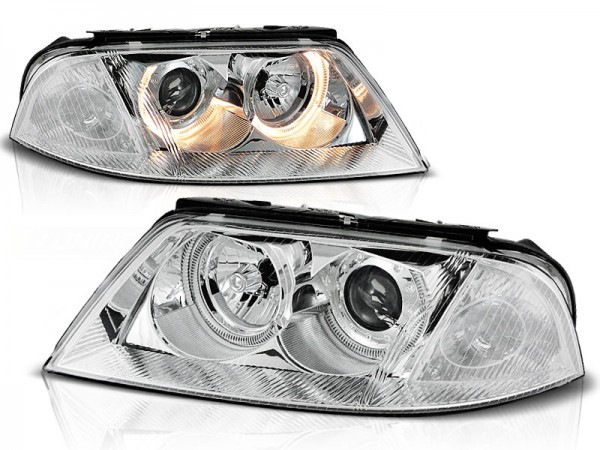 Scheinwerfer Angel Eyes für VW Passat 3BG Bj. 00-05 Chrom