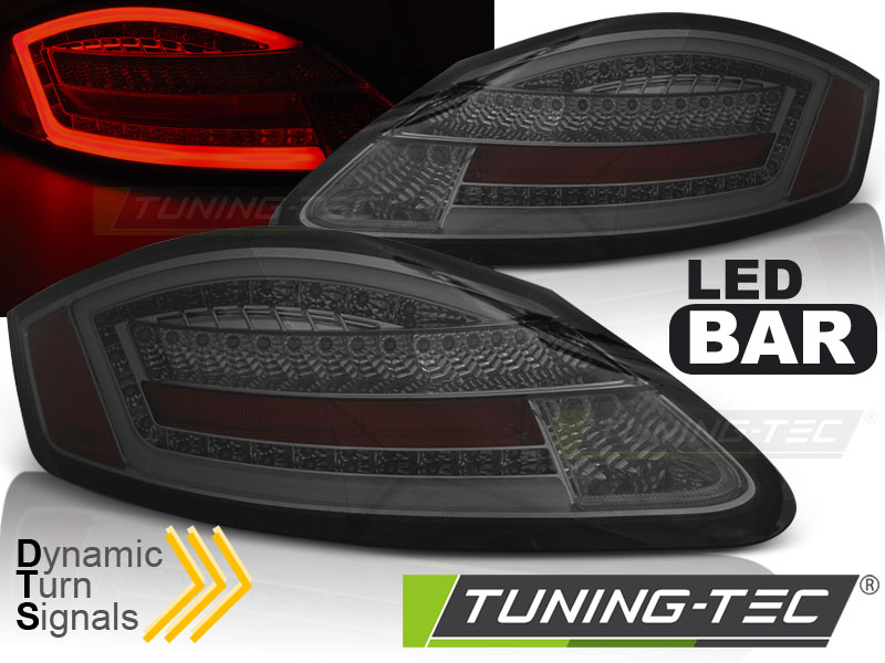 Voll LED Lightbar Rückleuchten für Porsche Boxster 987 + Cayman Bj. 04-09 Smoke