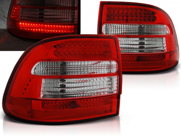 LED Rückleuchten für Porsche Cayenne 955 9PA Bj. 02-07 Rot/Chrom