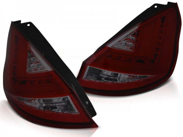 LED Lightbar Rückleuchten für Ford Fiesta MK7 Bj. 08-12 Rot/Smoke
