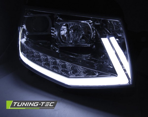 Scheinwerfer DRL LED Tagfahrlicht für VW T6 Bj. 15-19 Chrom mit LED Blinker LTI