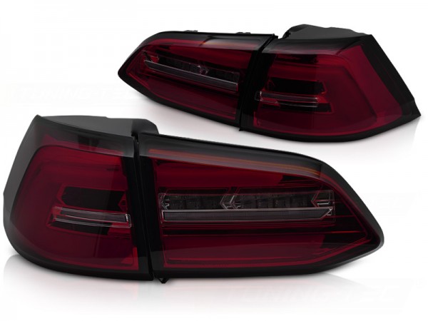Voll LED Lightbar Rückleuchten für VW Golf 7 (VII) Variant Bj. 13-17 Rot/Smoke