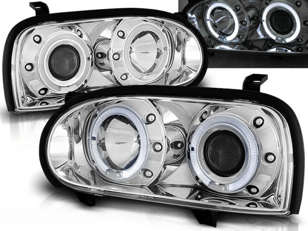 Scheinwerfer Angel Eyes für VW Golf 3 91-97 Chrom