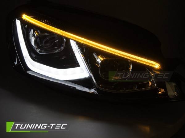 Voll LED Scheinwerfer Tagfahrlicht für VW Golf 7 Bj. 12-16 Schwarz mit dynamischem Blinker