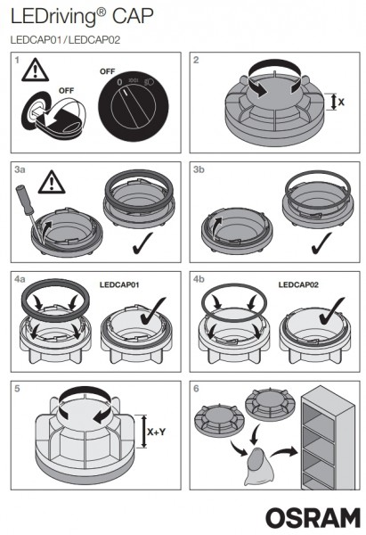 OSRAM LEDriving CAP Scheinwerfer Abdeckkappen für LED Einbau 2 Stück LEDCAP02