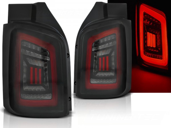 Voll LED Lightbar Rückleuchten für VW T5 / T5 GP Bj. 03-15 Smoke (Flügeltüren) r.L.