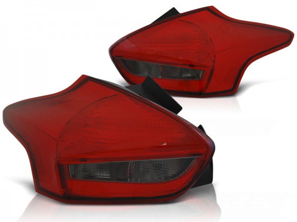 LED Lightbar Rückleuchten für Ford Focus MK3 Bj. 15-18 Rot/Smoke