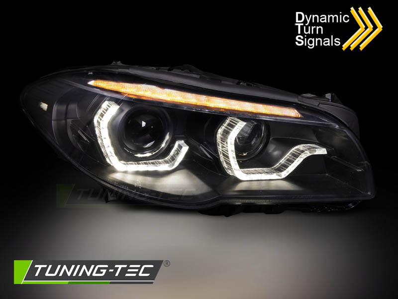 Xenon Scheinwerfer DRL LED Tagfahrlicht für BMW 5er F10 F11 LCI Facelift Bj. 13-16 Schwarz