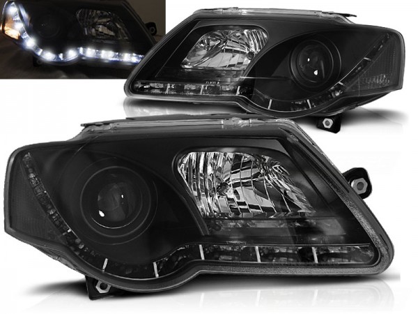 Scheinwerfer DRL LED Tagfahrlicht für VW Passat 3C B6 Bj. 05-10 Schwarz