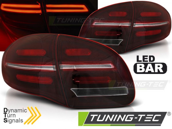 Voll LED Lightbar Rückleuchten für Porsche Cayenne 958 92A Bj. 10-14 Rot/Chrom