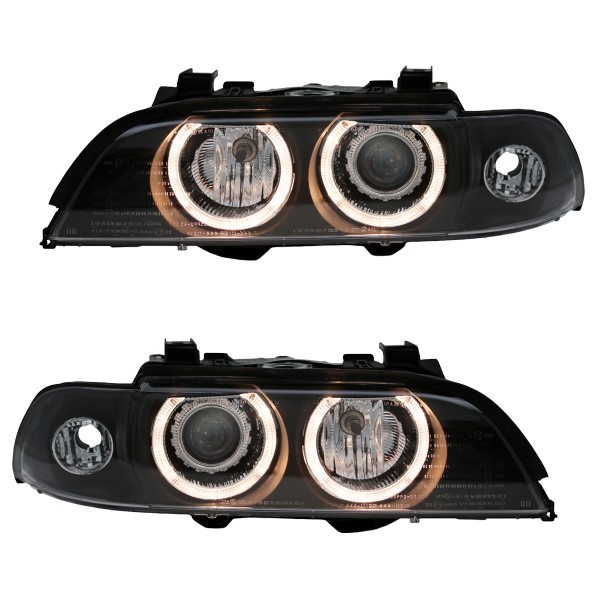 Xenon Scheinwerfer Angel Eyes für BMW 5er E39 Bj. 95-00 Schwarz
