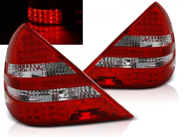 LED Rückleuchten für Mercedes SLK R170 Bj. 96-04 Rot/Chrom