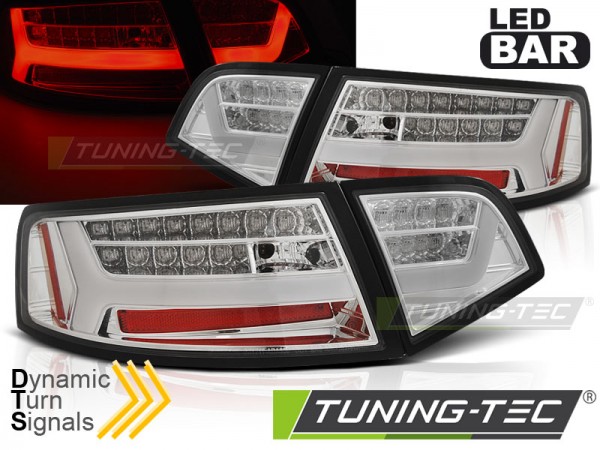 LED Lightbar Rückleuchten für Audi A6 C6 4F Limo Bj. 08-11 Chrom