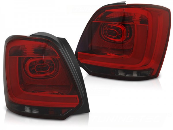 LED Lightbar Rückleuchten für VW Polo 6R Bj. 09-14 Rot/Smoke