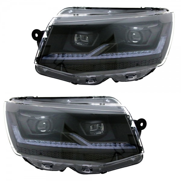 Voll LED Scheinwerfer Tagfahrlicht für VW T6 15-19 Schwarz LED Blinker - Black Edition