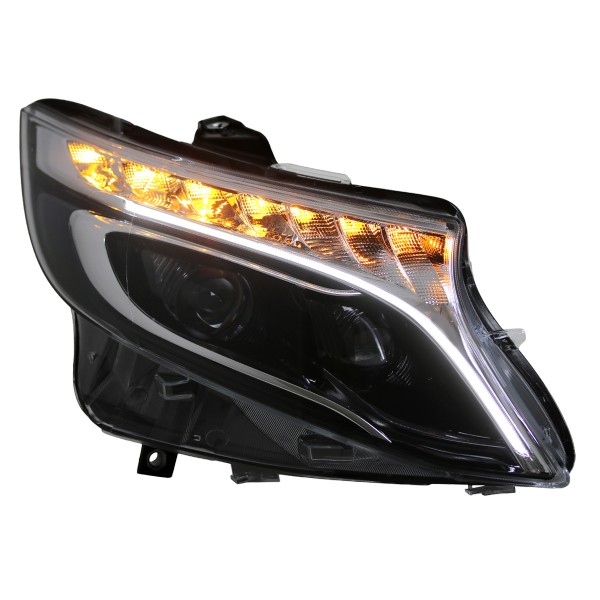 Voll LED Scheinwerfer Tagfahrlicht für Mercedes V-Klasse / Vito W447 Bj. 14-23 Schwarz LED Blinker