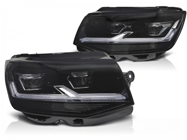 Voll LED Scheinwerfer Tagfahrlicht für VW T6 Bj. 15-19 Schwarz mit LED Blinker