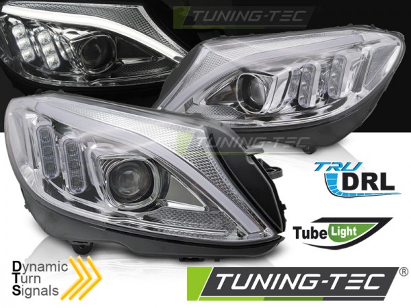 Scheinwerfer DRL LED Tagfahrlicht für Mercedes C-Klasse W205 Bj. 14-18 Chrom