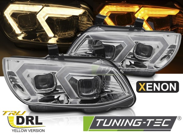 Xenon Scheinwerfer LED Tagfahrlicht Gelb für BMW E92 E93 ohne AFS Bj. 10-13 Chrom