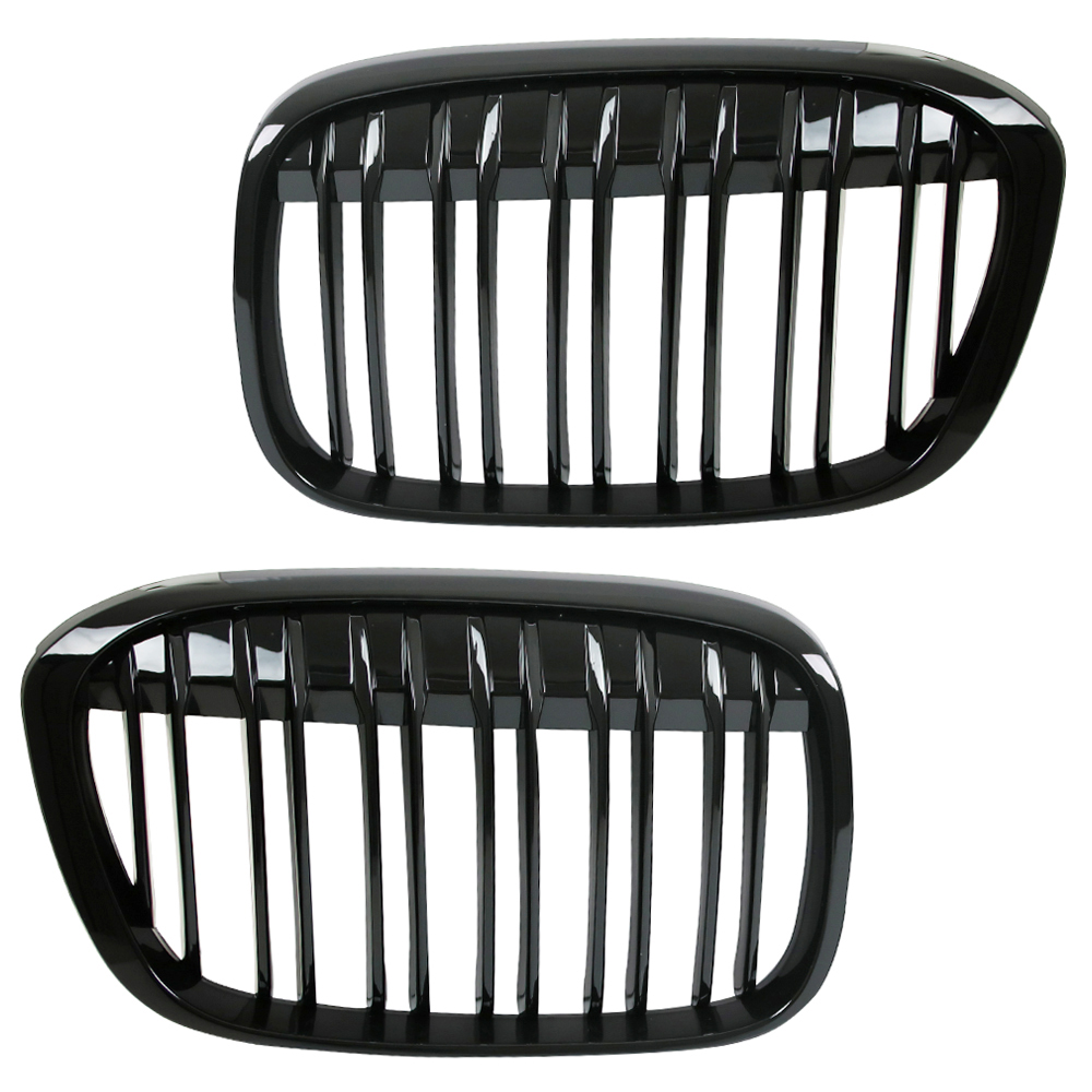 Nieren Kühlergrill für BMW X1 F48 Bj. 2015- Schwarz Doppelsteg Klavierlack