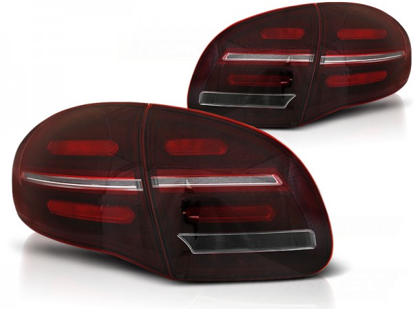 Voll LED Lightbar Rückleuchten für Porsche Cayenne 958 92A Bj. 10-14 Rot/Chrom