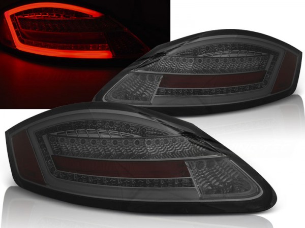Voll LED Lightbar Rückleuchten für Porsche Boxster 987 + Cayman Bj. 04-09 Smoke