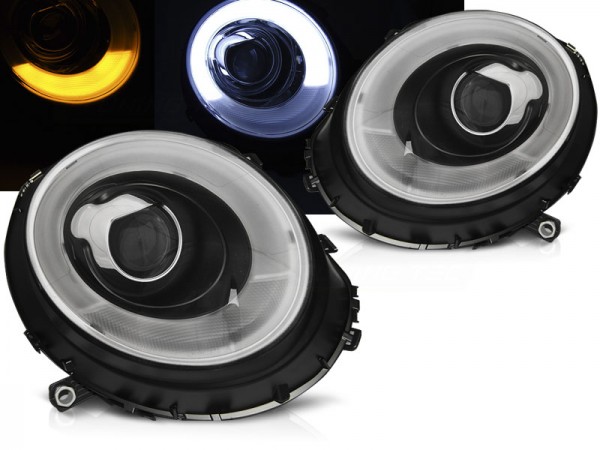 Scheinwerfer LED Tagfahrlicht Optik für Mini One Cooper Bj. 06-14 Schwarz LTI
