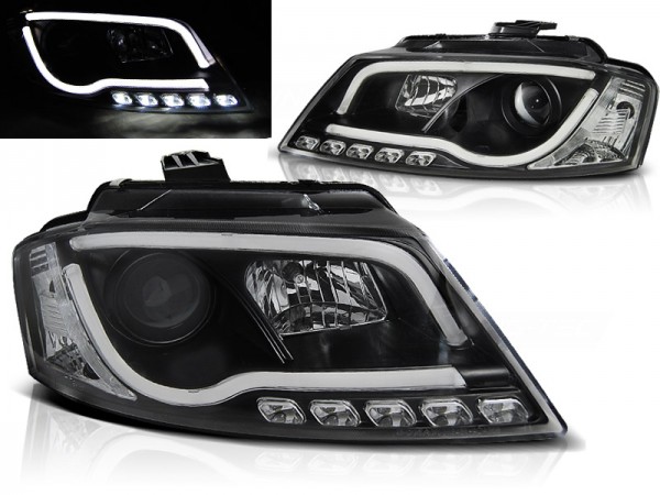 Scheinwerfer DRL LED Tagfahrlicht für Audi A3 8P 8PA Bj. 08-12 Schwarz LTI