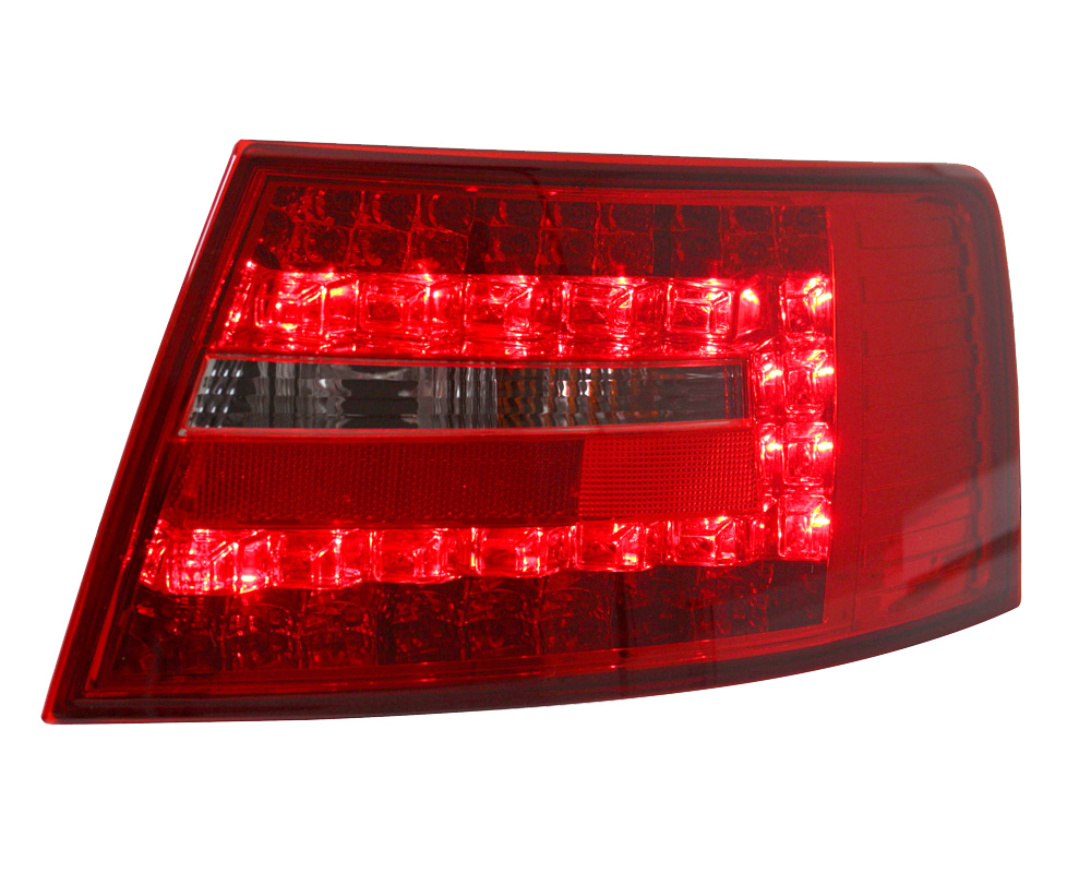 LED Rückleuchten für Audi A6 C6 4F Limo Bj. 04-08 Rot/Chrom 6-PIN