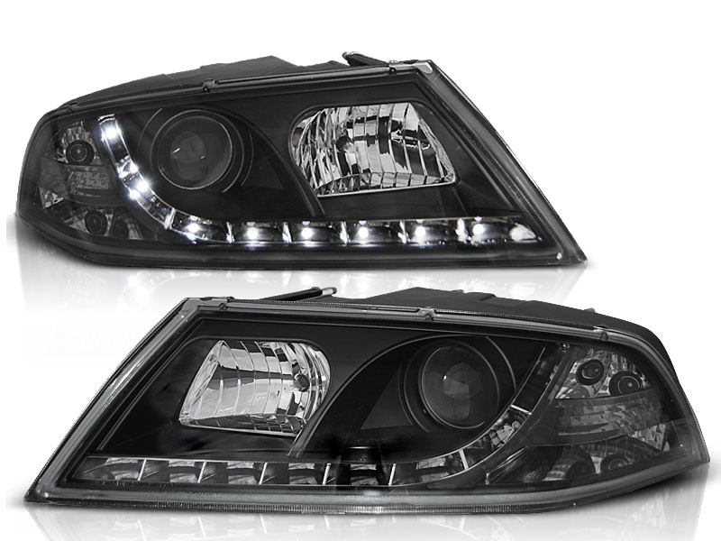 Scheinwerfer LED Tagfahrlicht Optik für Skoda Octavia 2 (1Z) Bj. 04-08 Schwarz