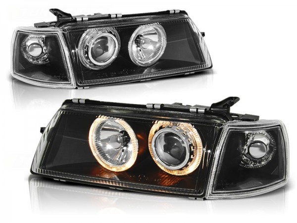 Scheinwerfer Angel Eyes für Opel Vectra A Bj. 88-95 Schwarz