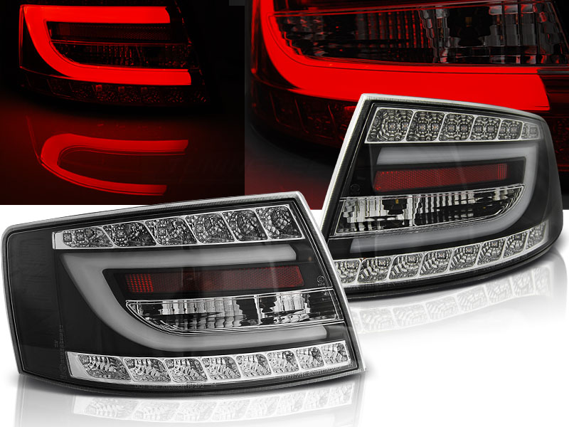 LED Lightbar Rückleuchten für Audi A6 C6 4F Limo Bj. 04-08 Schwarz 6-PIN, Bj. 2004-2008 Limo, A6 C6 (4F), A6, Audi, LED Rückleuchten, Rückleuchten