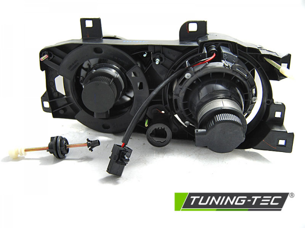 Scheinwerfer Klarglas für BMW 5er E34 7er E32 Bj. 86-95 Schwarz mit Fadenkreuz