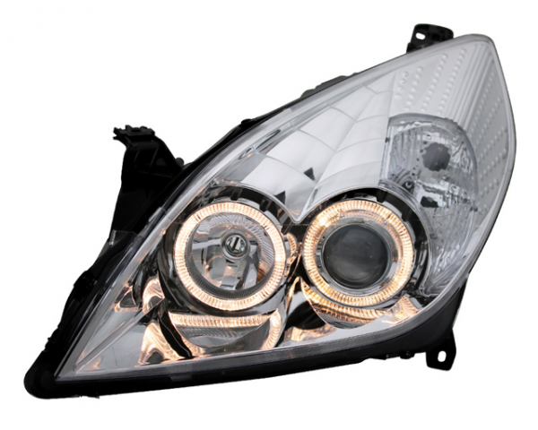 Scheinwerfer Angel Eyes für Opel Vectra C / Signum Facelift Bj. 05-08 Chrom