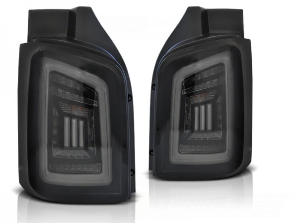 Voll LED Lightbar Rückleuchten für VW T5 / T5 GP Bj. 03-15 Smoke (Flügeltüren) w.L.